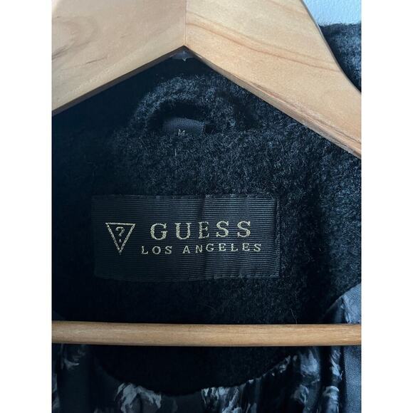 GUESS black wool double breasted peacoat women's size medium - Picture 6 of 6